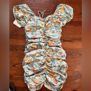 Flowery Ruched Dress